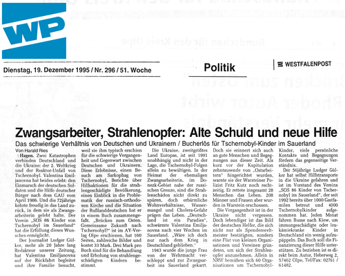 Artikel in der „Westfalenpost“
