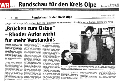 Artikel in der „Westfälischen Rundschau“
